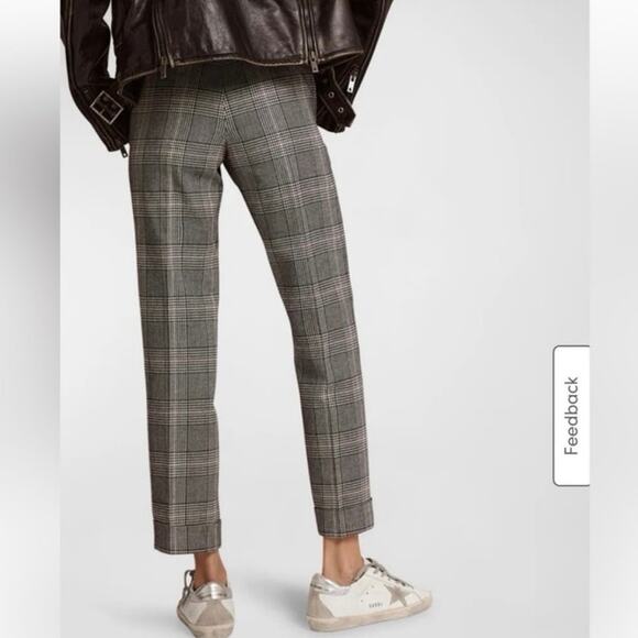 Golden Goose Daria Glen Plaid Virgin Wool Blend Cigarette Pants Size 42 Medium - Picture 2 of 9